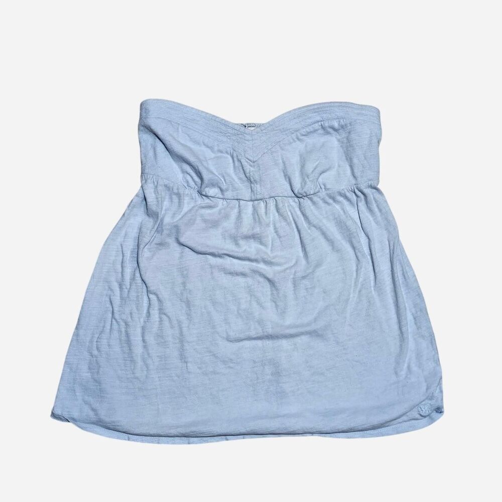 2000s coquette gyaru light blue strapless top